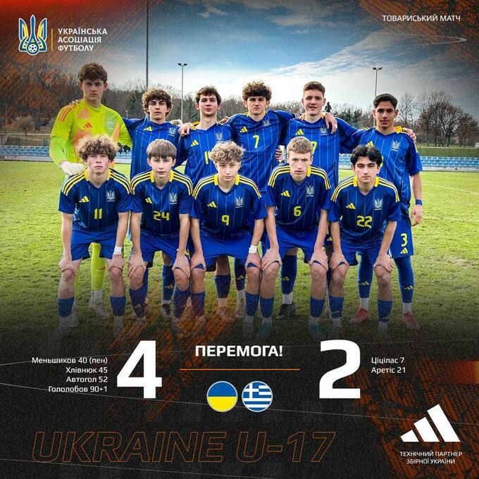 Юнацька збірна України U-17 обіграла Грецію U-17 з рахунком 4:2, поступаючись 0:2. Дізнайтеся подробиці яскравого матчу, авторів голів та підготовку команди до Євро-2025.