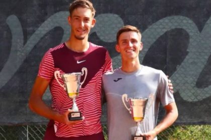 Українські тенісисти Брайнін і Кравченко виграли парний турнір ITF M15 у Ньїредьгазі, обігравши чесько-словацьку пару у двох сетах.