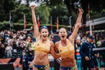 Український дует Гладун і Лазаренко здобув перше золото чемпіонату Європи з пляжного волейболу, перемігши Францію у фіналі змагань у Дюссельдорфі.
