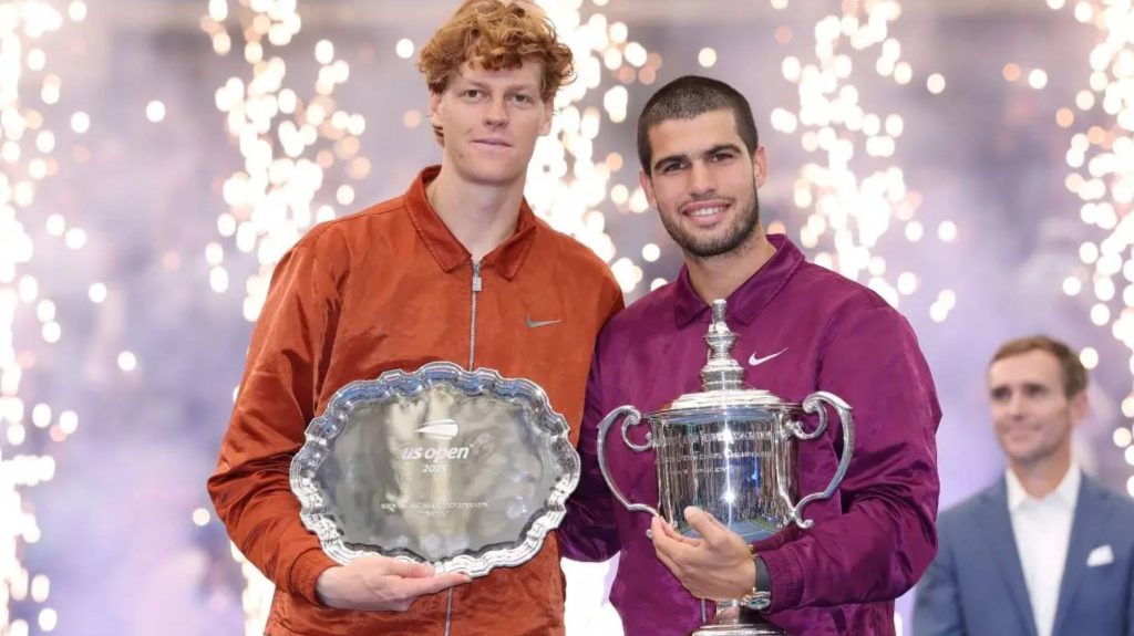 Алькарас с кубком US Open-2025