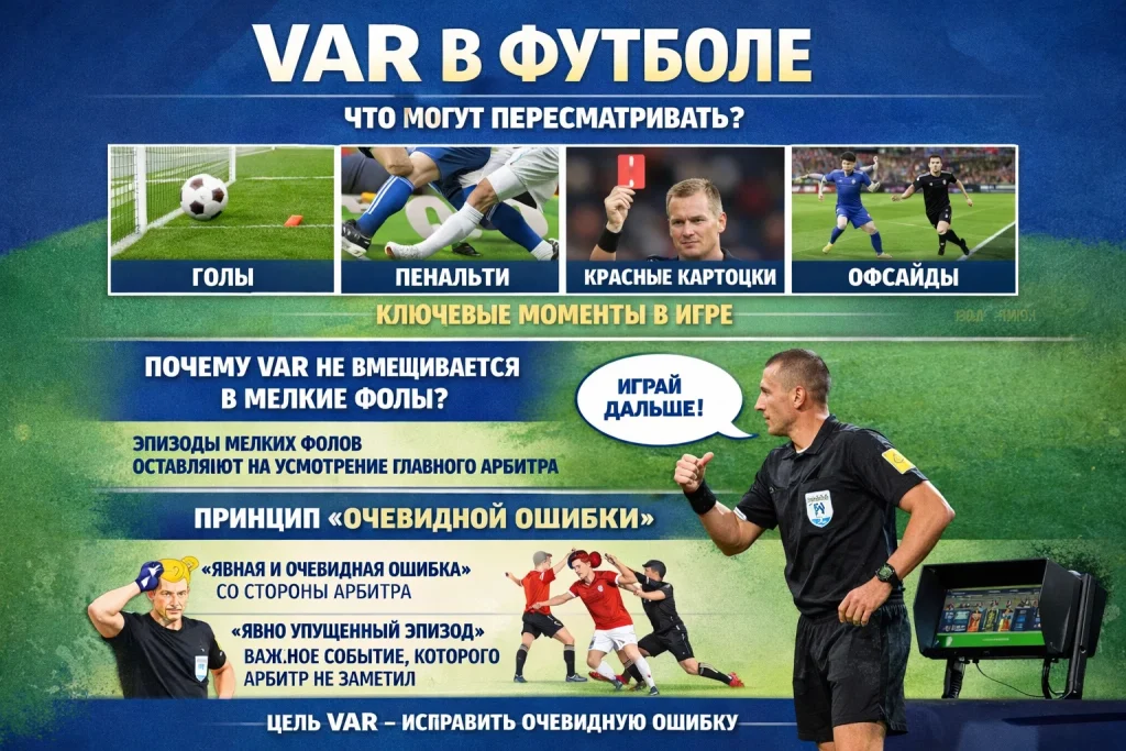 VAR в футболе простыми словами: что пересматривают, чем отличается check от просмотра у монитора (OFR)