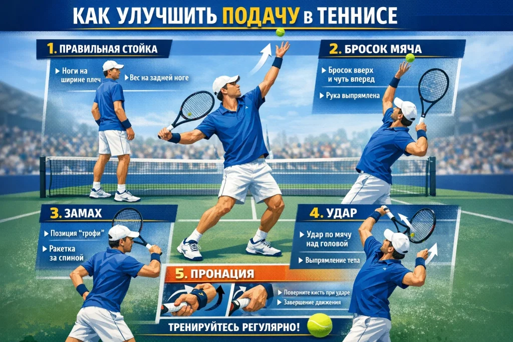 Как улучшить подачу в теннисе: практические советы для игроков любого уровня
