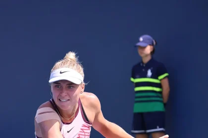 Юлия Стародубцева во время матча на US Open 2023 — архивное фото